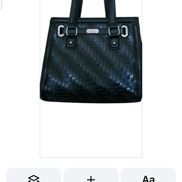 Longaberger Handbags - NEW  LONGABERGER  BlK Leather Woven Shoulder Bag